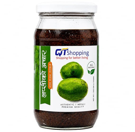 Authentic Nepali Lapsi Ko Achar (Hog Plum) Whole Seeds Pulp Gravy - Natural Typical Nepali Flavor Lapsi Pickle Little Sweet, Sour and Spicy Mix Pickles - (200grm)