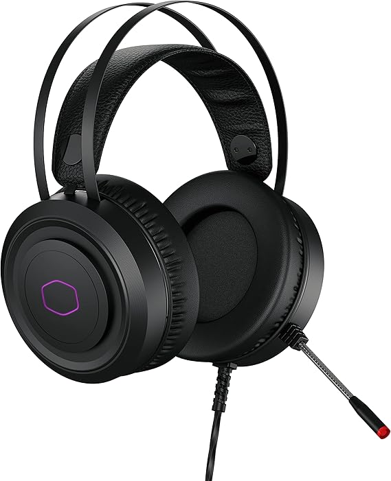 Cooler Master CH321 Gaming Headset - Over-Ear Headphones, 50mm Neodymium Audio Drivers, Omni-Directional Microphone, Removeable PU-Leather Ear Cups, PC & Console Compatible - USB Type A