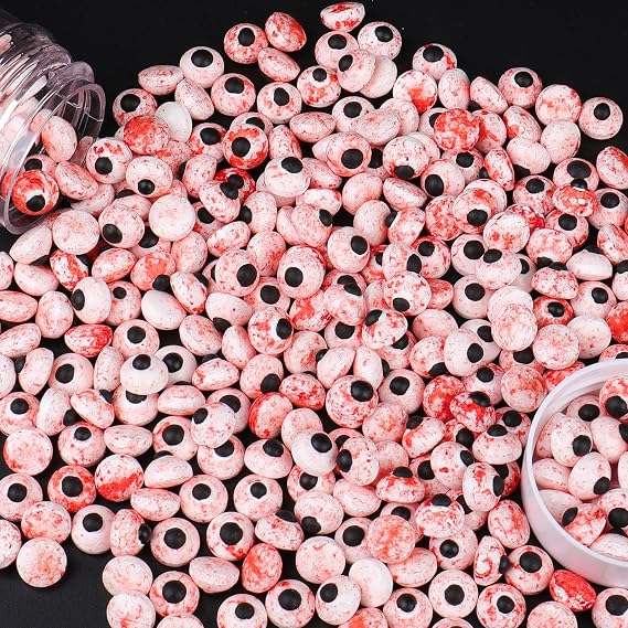 Edible Candy Eyes, 1 cm Bloody Red Eyeballs Sprinkles for Cake Decorating
