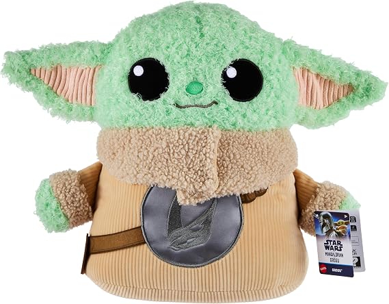 Mattel Star Wars the Mandalorian & Grogu Movie Grogu 12-inch Tall Plush with Embroidered Rondel Design on Chest Fuzzy Multi-Textured Soft Plush Stylized Collectible