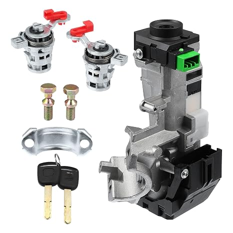 Unifizz 35100-SDA-A71 Ignition Switch Lock Cylinder Assembly with 2 Keys for Honda Accord 2003-2005 for Honda CR-V 2005-2006 Left and Right Door Lock Cylinder Ignition Starter Switch