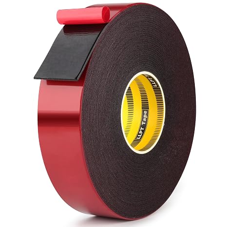 LLPT Double Sided Foam Tape 1 Inches x 50 Ft | Strong Bonding, Waterproof & Weatherproof, Repositionable for Fill Gaps Attach Bond and Mount Uneven Or Textured Surfaces