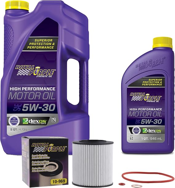 Royal Purple SAE 5W-30 Synthetic Motor Oil 6 quarts and a 10-969 Extended Life Premium Oil Filter (9695W306QT)