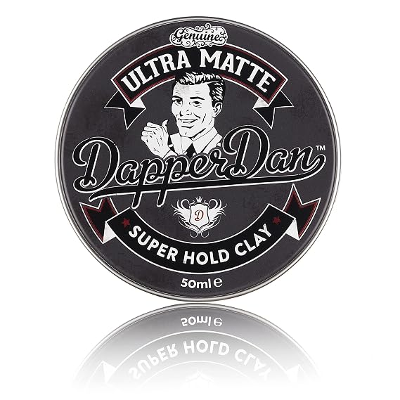 Dapper Dan Ultra Matte Hair Clay, Super Hold, Long Lasting Clay with Immediate Grip, Easy Application Hair Styling Clay For Men, Gently Fragranced, 1 x 50ml
