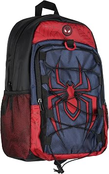 Marvel Comics Spider-Man Miles Morales 17" Backpack Laptop Travel Book Bag Padded Back Adjustable Strap Bungee Cord