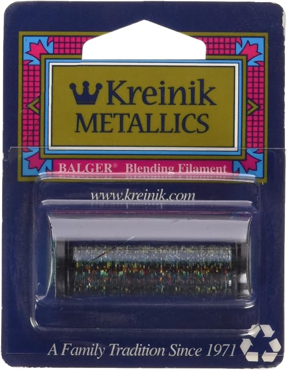 Kreinik Blending Filament 50m Metallic Thread for Sewing, 55-Yard, Blinding Black