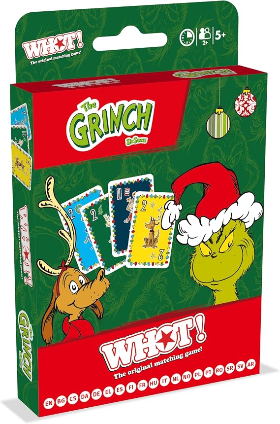 Waddingtons Number 1 The Grinch WHOT! Take turns matching shapes, numbers classic family game travel game great gift for ages 5 plus