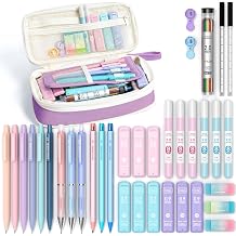 Four Candies 36PCS Aesthetic School Supplies, Mechanical Pencils 0.5mm, 0.7mm, 0.9mm &amp; 2.0mm with 624PCS Lead Refills, Cute Mechanical Pencils for Writing, Drawing &amp; Drafting (Purple)