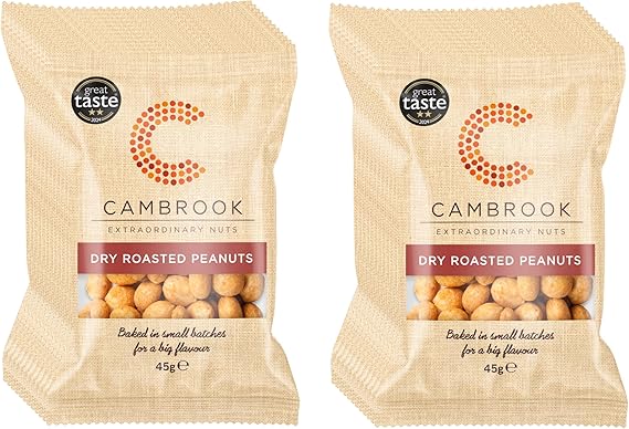 Cambrook - Dry Roasted Peanuts, 45g Bags, Pack of 24