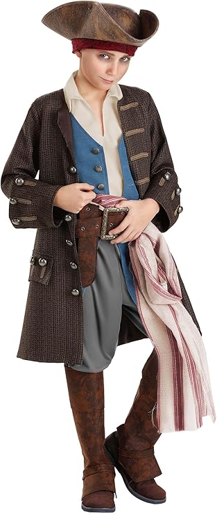 Kid's Jack Sparrow Costume | Pirates of the Caribbean Premium Captain Jack Sparrow Pirate Costume for Boys