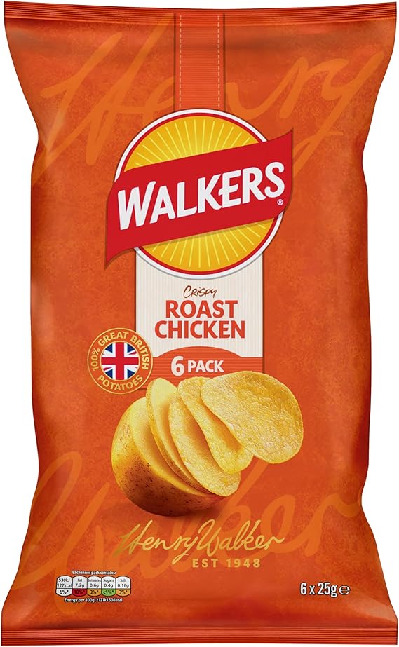 Walkers Roast Chicken Multipack Crisps 6x25g