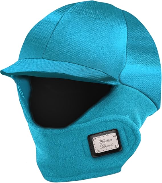 Harrison Howard Equestrian Helmet Cover with Fleece Neck Winter Riding Helmet Cover