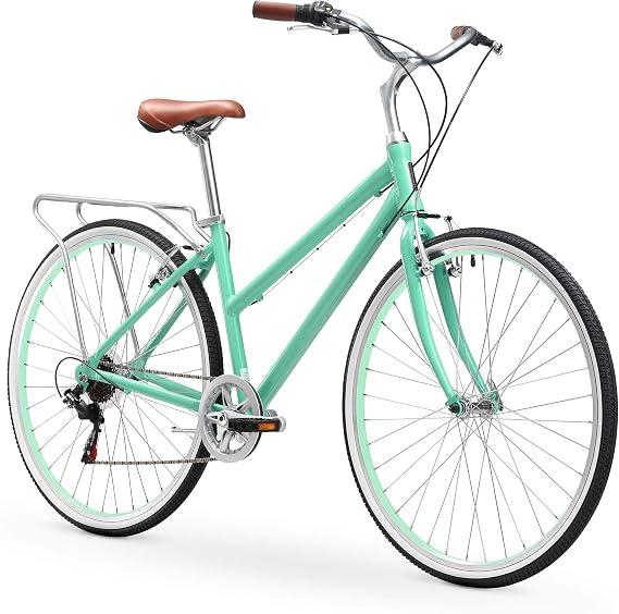 sixthreezero Explore Your Range Women's Road Bike, Adult Hybrid Bicycle with Rear Rack, 27.5 x 1.5 Inch Wheels, Multiple Speed Options and Colors