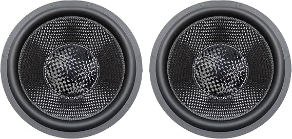 6.5in 157mm Woofer Speaker Paper Cone, Subwoofer Rubber Surround Dust Cap, Pair of 2 Powerful Car Audio Subwoofer Basket