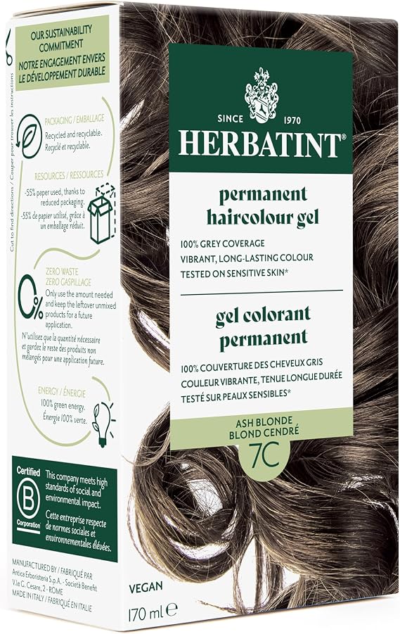 Herbatint Hair Color 7C Ash Blonde, 4.55 oz
