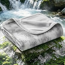 EMME Cooling Throw Blanket for Summer, Q-Max >0.45 Night Sweats 152x203cm, Throw Blanket Thin, Keep Cooling Breathable Summer Blanket, Double Bed, Sofa,Chair, Watercolor Grey