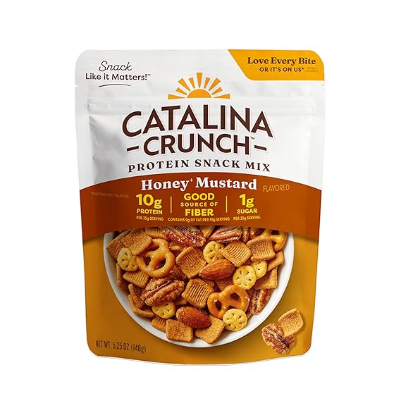 Catalina Crunch Protein Snack Mix, Honey Mustard, 5.25 oz Bag (Pack of 1) | 10g Protein, 1g Sugar per Serving, Good Source of Fiber, Gluten Free, Packaging May Vary