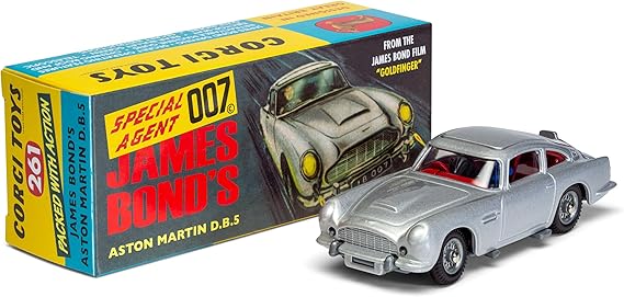 Corgi Diecast Model Cars - RT26101S James Bond Aston Martin DB5 - Iconic 007 Collectible Car Model for Men &amp; Women - Small Die Cast Toy Models for Boys, Gift for Motor Enthusiasts