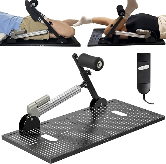 Electric Prone Knee Exerciser with Smart Remote Control for Knee Replacement Recovery Aids Kit Knee Therapy Exercise Strengthening Equipment-Black