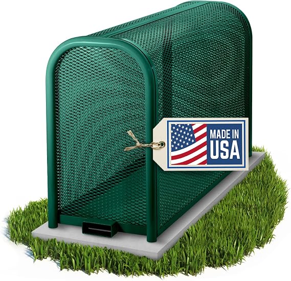 Steel Protection Backflow Preventer Security Cage for Outside - Extra-Large - Green - Guardian Enclosures - Cage Dimensions, Internal 16 W x 30 H x 48 L, External 18 3/8" W x 30" H x 52 3/8" L