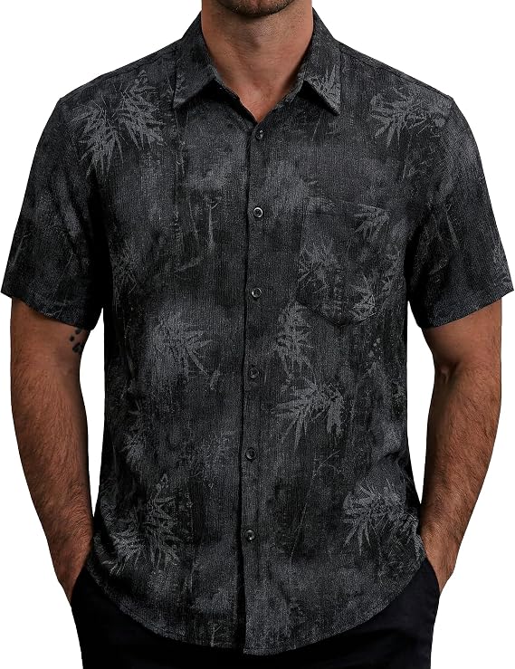 Mens Hawaiian Shirt Short Sleeve Button Down Tropical Summer Shirt