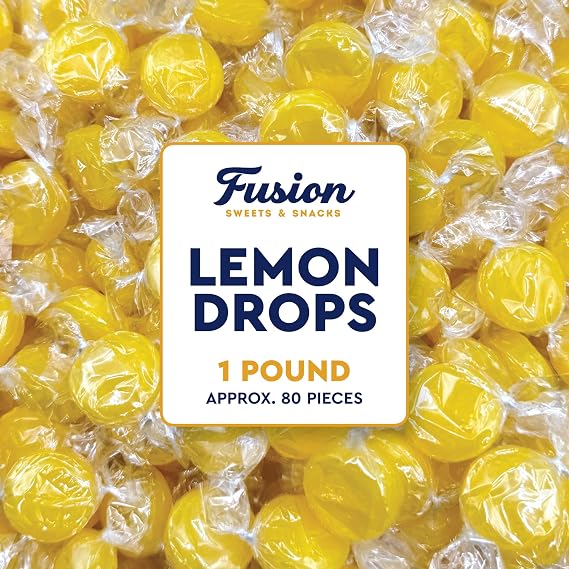 Lemon Drops Hard Candy, Individually Wrapped, Bulk 1lb, Gluten-Free
