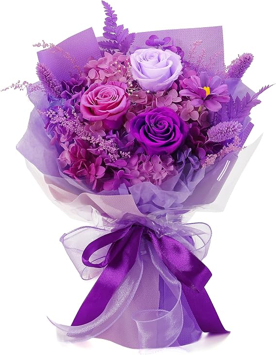 BestFlower Mothers Day Flowers Bouquet Gifts for Mom,Roses Bouquet Gifts for Women Mom Wife from Daughter,Fresh Flowers for Delivery/Purple Rose