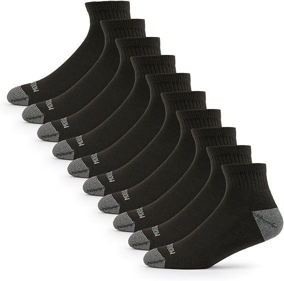 Fruit of the Loom Men's Dual Defense Socks, Odor Protection with Half Cushion, Multi-Packs