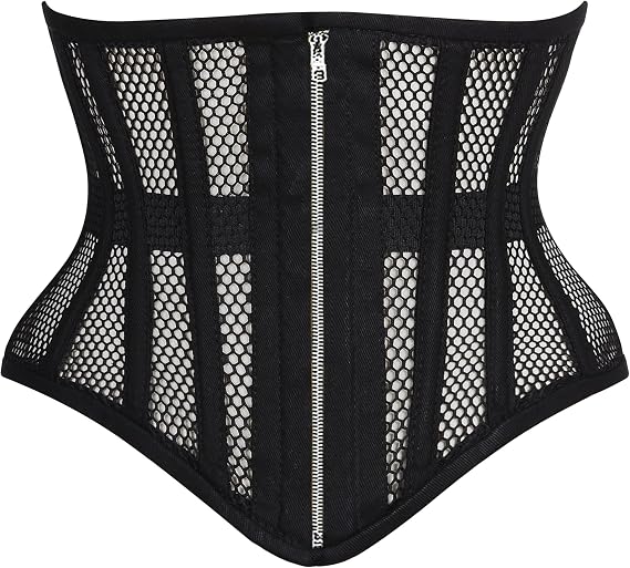 Heavy Duty Underbust Steel Boned Waist Trainer Cincnher Womens Waspie Mesh Corset