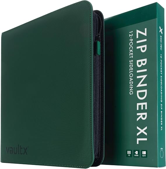 Vault X 12 Pocket XL Zip Trading Card Binder 624 Cards Exo-Tec (Green)