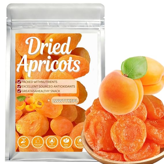Dried Apricots, No Sugar Added Dehydrated Fruit Bites, Gluten-Free & Vegan Plump Dried Fruit Packed in a Resealable Zip-Seal Bag for Freshness, 100% Natural, No Added Sugar, Packed with Nutrients & Antioxidants, 300g