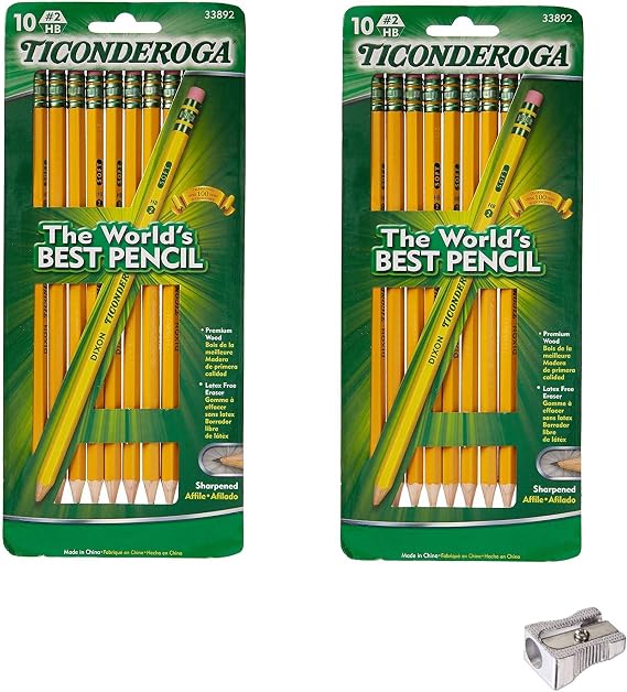 Dixon Ticonderoga No.2 Soft Pencil, Yellow, 10 Count(1-Pack)