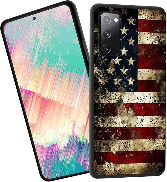 for Galaxy A02S Case,Slim Shockproof TPU Soft Rubber Silicone Cover Phone Case for Samsung Galaxy A02S,Retro American Flag
