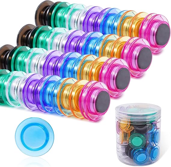 DAYGOS Whiteboard Magnets, 56PCS Small Round Magnets for Fridge, Locker