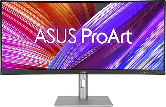 ASUS ProArt PA34VCNV 34 Inch 1440p Ultrawide Professional Monitor for Mac | Calman Verified, Delta E<2, IPS, 3800R Curve, USB-C Docking PD 96W, 100% sRGB, RJ45 Ethernet, HDMI, DisplayPort