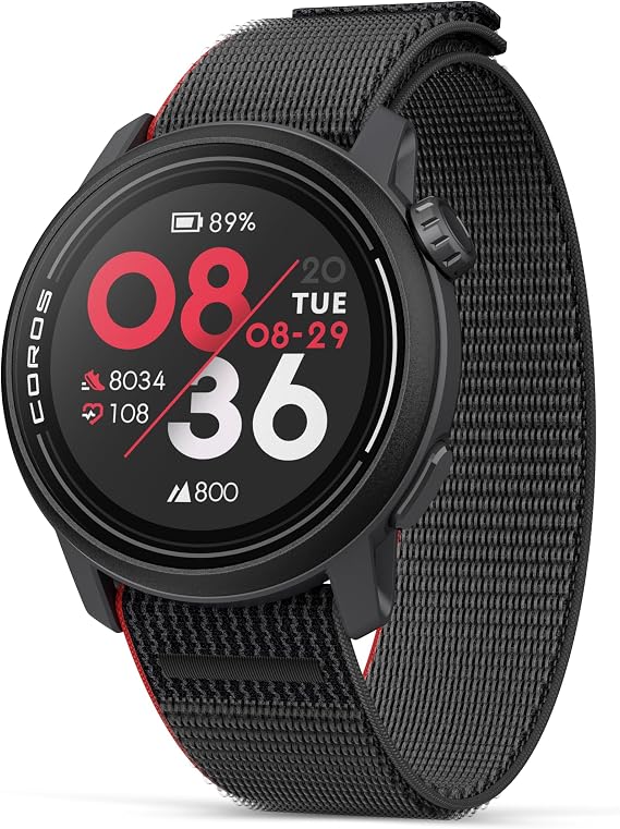 COROS PACE 3 GPS Sport Watch, Lightweight Running Watch- Black Nylon
