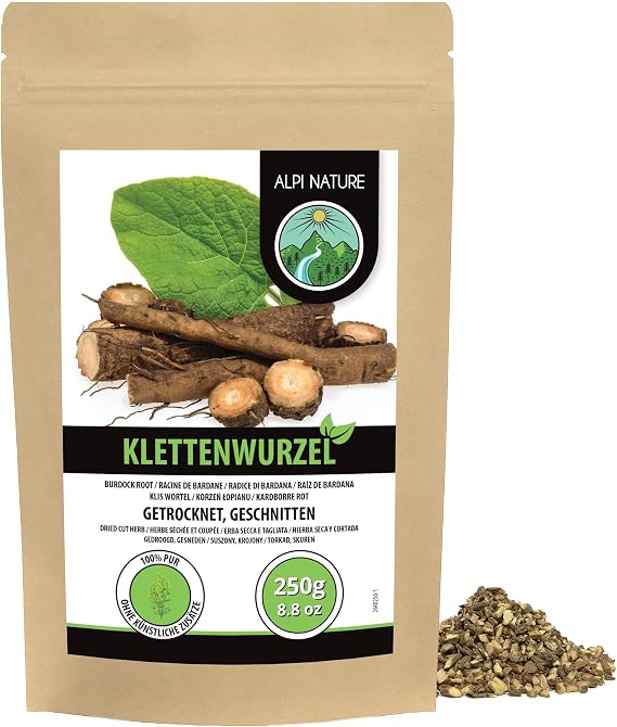 Alpi Nature Burdock Root Tea 250g 8.8 oz, Dried and Cut Burdock Root Pieces, Loose Herbal Tea