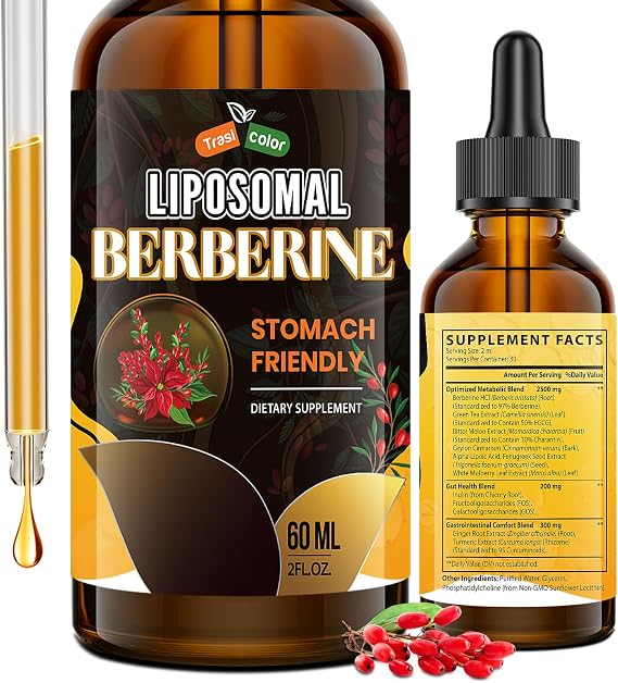 Liposomal Berberine Supplement, 3000 mg Berberine Complex Drops, 120 mL