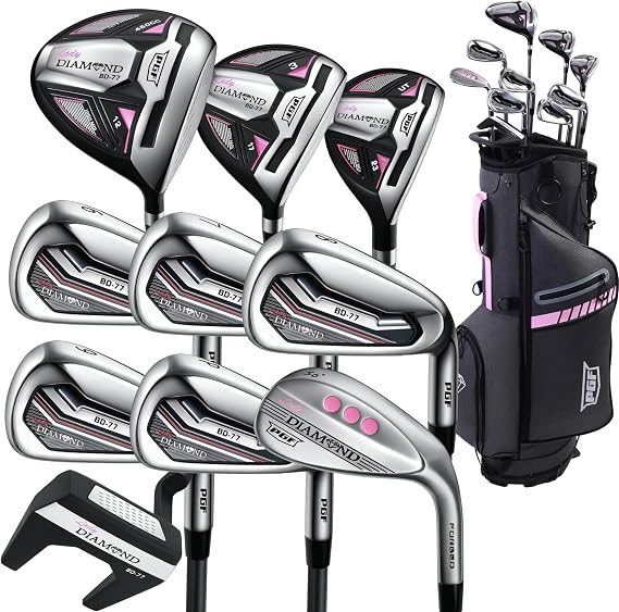 PGF Labs BD-77 Complete Golf Club Package Set for Men & Women [14-Pieces] [Flex: Regular]