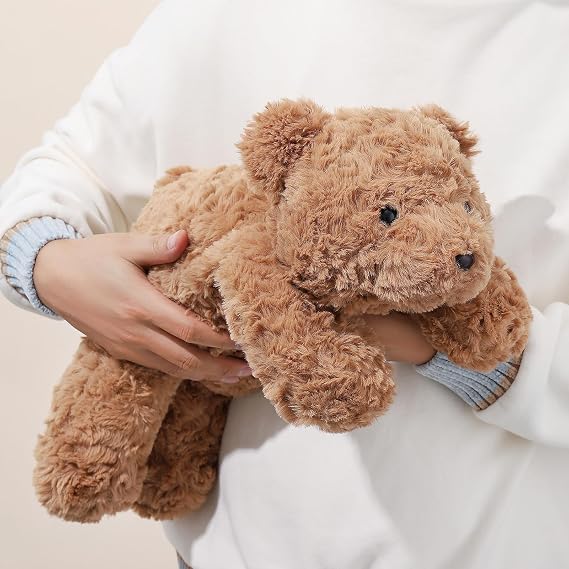 Weighted Teddy Bear Stuffed Anima 20.5" 2Lbs, Sturdy and Fluffy Brown Bear Plush Toy for Kids Cuddle, Cute Plushy Hugging Pillowfort for Kids Adults (20.5"x7.9"x5.9")