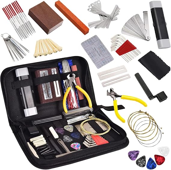 72PCS Guitar Tool Kit, Professional Guitar Maintenance Tool Kit for Guitar Ukulele Bass Banjo Luthier Tools Guitar Repair Tool Kit for Guitar Player or String Instrument Enthusiast Beginner