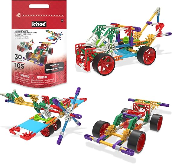 K'NEX Custom Cruisers 30 Model Set with Storage Bag - STEM Building Kit, Kid Construction, Creative Play Toy Ages 8+