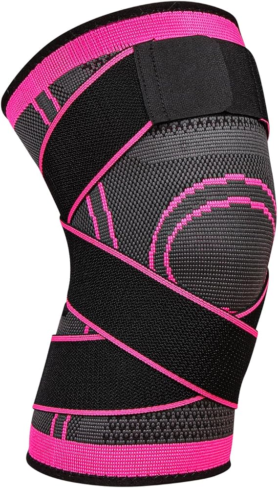 Fefod Knee Support Brace, Compression Knee Sleeves with Strap for Men Women, Adjustable Knee Brace for Knee Pain Relief, Arthritis, Joint Pain, ACL, MCL, Knee Support for Running, Gym, Sports