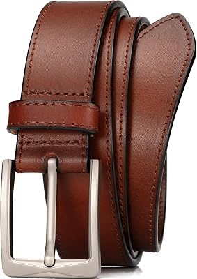 WOLFANT Mens 35mm Dress Casual Belt,100% Italian Full Grain Real Solid Leather