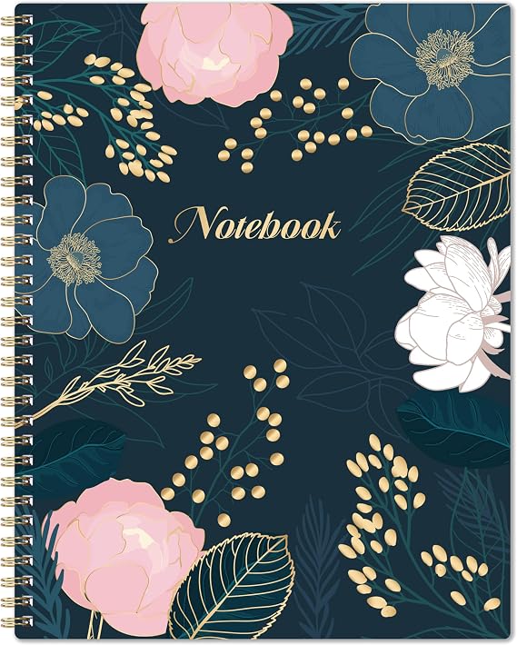 Ruled Notebook/Journal - Lined Journal, 8.5" x 10.5", Spiral Notebook with 110 Pages (55 Sheets), Thick Paper, Back Pocket, Perfect for Office & School