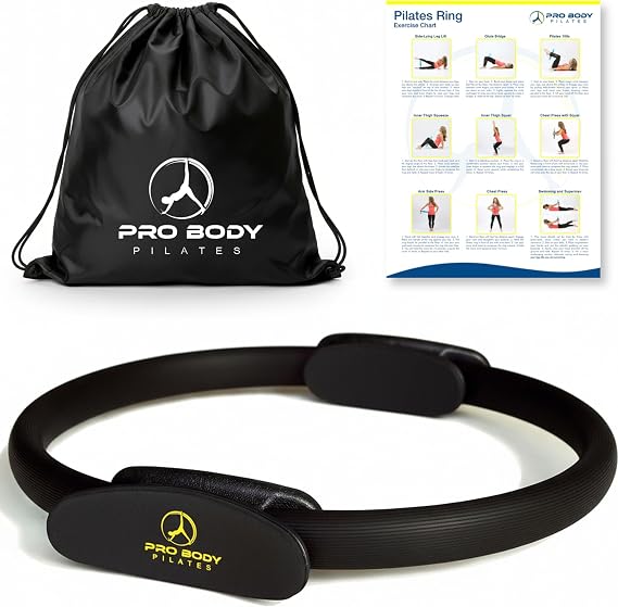 Black - ProBody Pilates Ring - Superior Unbreakable Fitness Magic Circle For Toning Thighs, Abs and Legs