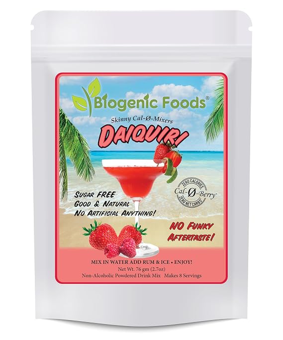 Skinny Cal-0-Mixers- Sugar-Free All-Natural Strawberry Daiquiri & Margarita Drink Mix Powder. (2.7 Oz) pack of 1