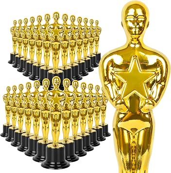 Plastic Gold Star Award Trophies 24/48 Pack 6 Inch Tall Golden Statue Award for Party Decorations, Party Favors, School Award, Game Prize, Party Prize and Appreciation Gifts