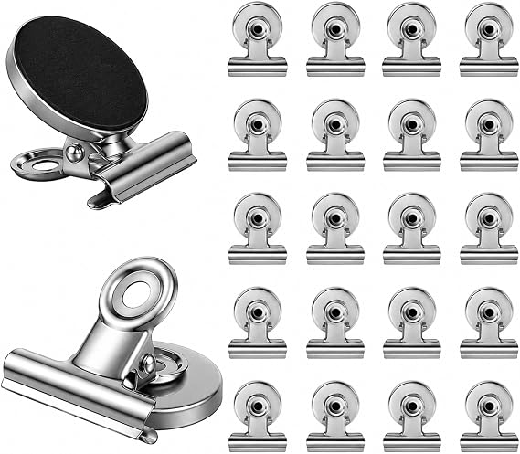 20 Pack Heavy Duty Magnetic Clips for Refrigerator and Whiteboard, Strong Fridge Magnets for Office, School, Locker, Home, and Teaching