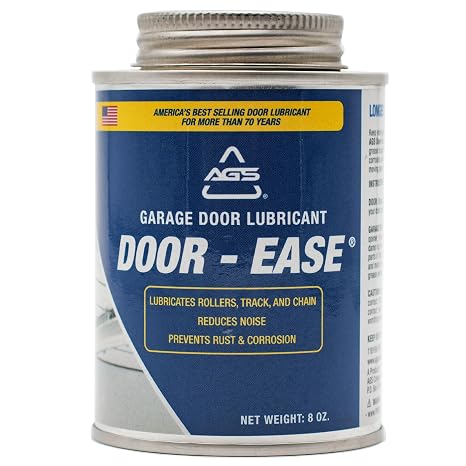 AGS Automotive Solutions Door-Ease Garage Door Lubricant - 8oz Brush-Top Can, Minimizes Friction, Extreme Temperature Reliability, Noise-Free Operation, Versatile Application